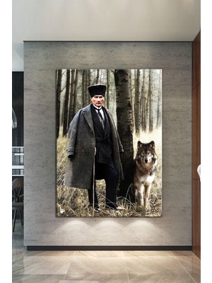 Morfil Sanat Atölyesi Mustafa Kemal Atatürk Kanvas Tablo Okullara Işyerlerine Uygun  (8 Farklı Ölçü)