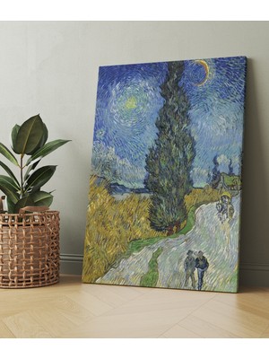 Morfil Sanat Atölyesi Vincent Van Gogh Selvili Ve Yıldızlı Yol Road With Cypress And Star  (8 Farklı Ölçü)