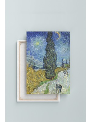 Morfil Sanat Atölyesi Vincent Van Gogh Selvili Ve Yıldızlı Yol Road With Cypress And Star  (8 Farklı Ölçü)