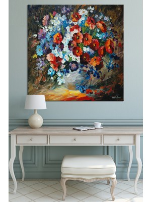 Morfil Sanat Atölyesi Çiçekler Natürmort Sanatsal Kanvas Tablo