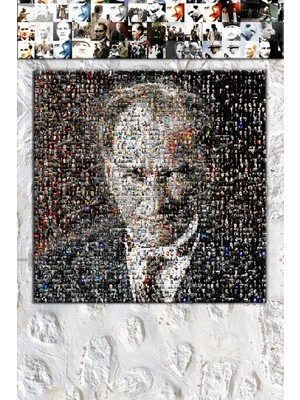 Morfil Sanat Atölyesi Atatürk Mustafa Kemal Mozaik Tablo Kanvas Tablo