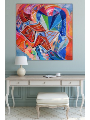 Morfil Sanat Atölyesi Renklerin Armonisi Sürreel Sanatsal Dekoratif Kanvas Tablo