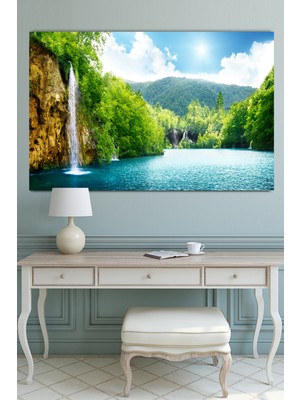 Morfil Sanat Atölyesi Göl Orman Şelale Doğa Tabiat Kanvas Tablo
