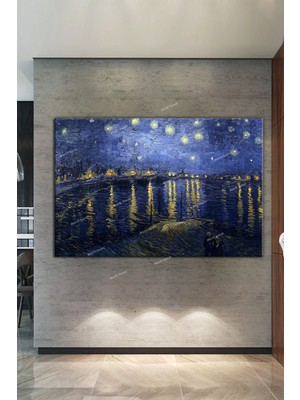 Morfil Sanat Atölyesi Vincent Van Gogh Stars Reflection Yıldızar Kanvas Tablo