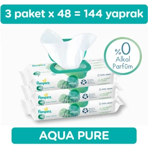 Aqua Pure Islak Mendil 144 Yaprak (48 x 3 Paket)