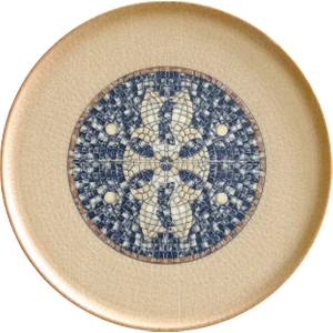 Bonna Porselen Mezopotamya Mozaik 6'lı Kahverengi  Düz Tabak 22 cm