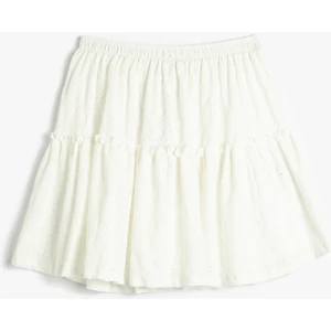 Katlı Mini Etek Beli Lastikli