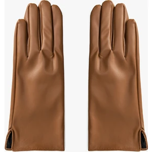 Deri Görünümlü Eldiven Içi Peluş Astarlı