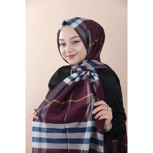 Mürdüm Sima Burberry Ekose Şal