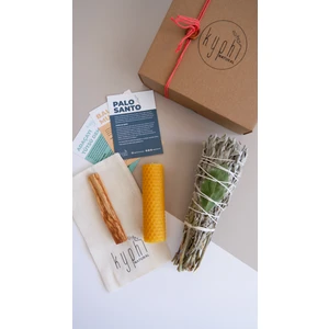 Enerji Başlangıç Seti: Palo Santo Tütsü - Balmumu Mum - Adaçayı Tütsü Demeti