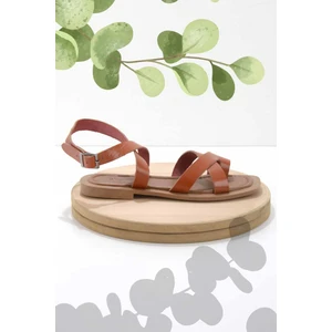 Turuncu Taba Leather Kadın Sandalet K05826017703