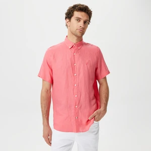 Nautıca Erkek Açık Pembe Classic Fıt Kısa Kollu Gömlek W35100T.6TH