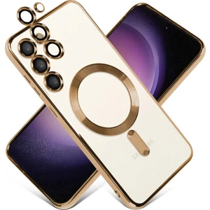 Samsung Galaxy S23 Kılıf Magsafe Kamera Lensli Korumalı Şeffaf Silikon Kapak