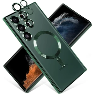 Samsung Galaxy S23 Ultra Kılıf Magsafe Kamera Lensli Korumalı Şeffaf Silikon Kapak