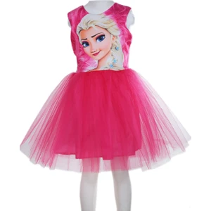 Niliya Çocuk Giyim Pembe Elsa Tütü Elbise