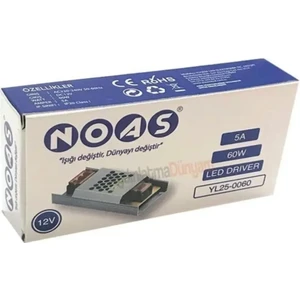 12 Volt 5 Amper 60 Watt Şerit LED Trafosu