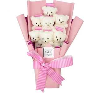 U&B Teddy Bear Flowers Şeker Pembesi Ayıcık Çiçek Buketi