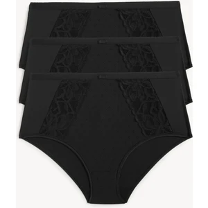 Marks & Spencer 3'lü Dantel Detaylı Full Brief Külot Seti