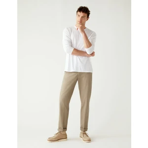 Marks & Spencer Regular Fit Hafif Dokulu Chino Pantolon