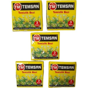 Temizlik Bezi-Elyaf 3lü 5 Paket Sarı