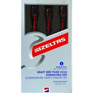 Izeltas 4120 00 8106 Kraft Seri Yıldız Uçlu Tornavida Seti (6 Parça) Izeltas 4120 00
