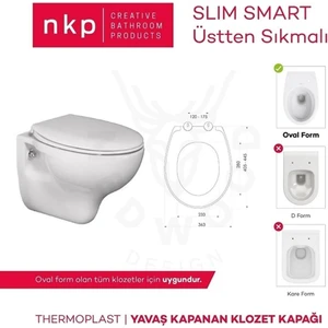 Slim Smart Yavaş Kapanan Klozet Kapağı Üstten Sıkmalı