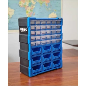 Monoblok Avadanlık ve Çekmece 39 Gözlü Seti Hobby Organizer Düzenleyici 30 Çekmece 9 Avadanlık Mavi