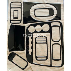 FD Otomotiv Honda Civic Özel Set 2000 > Sonrası Parlak Siyah Torpido Konsol  Maun Kaplama