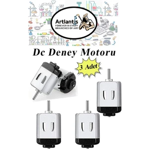 Deney Motoru 3 Volt 3 Adet 3V - 6 V Dc Yüksek Devir Dinamo Motoru Okul Hobi Mini Motor 2 Adet Pille Çalışır