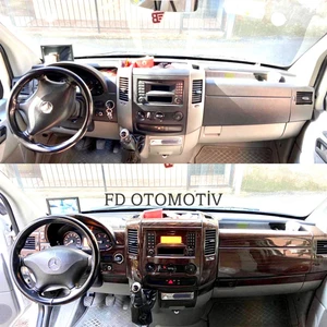 FD Otomotiv Mercedes Sprinter Vw Crafter 2006 > Full Set Koyu Meşe Torpido Konsol Kaplama