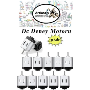 Deney Motoru 3 Volt 10 Adet 3V - 6 V Dc Yüksek Devir Dinamo Motoru Okul Hobi Mini Motor 2 Adet Pille Çalışır