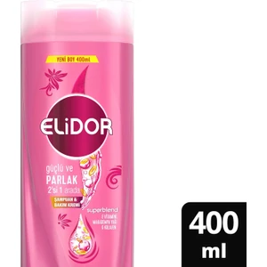 Superblend 2'si 1 Arada Şampuan ve Saç Bakım Kremi Güçlü ve Parlak E Vitamini Makademya Yağı  400 ml