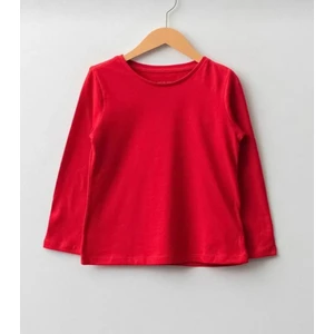 YHE Store Pamuklu Bisiklet Yaka Uzun Kollu Basic  T-Shirt Badi
