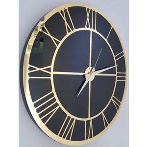 Ayna Denizi Gold Black Model Altın Siyah Renk 50 Cm Dekoratif Aynalı Duvar Saati