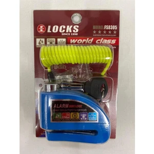 World Class 110 Db Mavi Siyah Kırmızı Alarmlı Disk Kilidi (Hatırlatıcı Kablo )