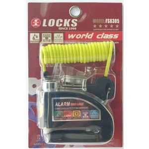EC Shop Çebi Motorsiklet Locks World Class Locks 110 Db Siyah Alarmlı Disk Kilidi
