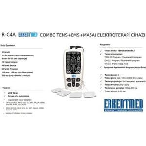 Roovjoy R-C4A Combo Elektroterapi Tens Cihazı Ems Masaj Aleti / Cihazı - Şarjl