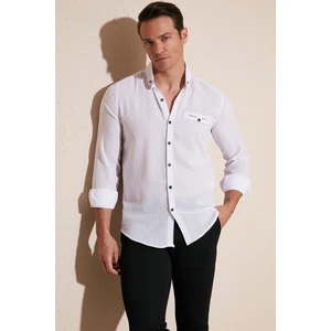 % 100 Pamuklu Slim Fit Uzun Kollu Gömlek Erkek Gömlek CF21S111498