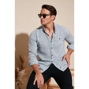 % 100 Pamuklu Slim Fit Uzun Kollu Gömlek Erkek Gömlek CF21S111498