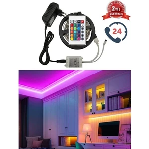 5 mt Animasyonlu Tak Çalıştır Kumandalı Rgb Şerit Işık Aydınlatma 5 Metre-Yapışkan Set Ultra Pixel