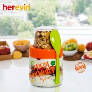 425 cc Ananas Desenli Cam Müsli ve Yoğurt