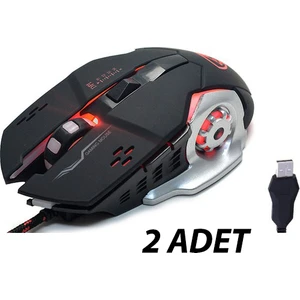 T60 2400 Dpı Rgb Işıklı USB Profesyonel Kablolu Optik Oyuncu Mouse (2 ADET)