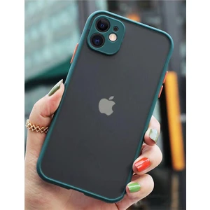Apple iPhone 12 Kılıf 3D Kamera Korumalı Arkası Mat Kenarları Renkli Smoke Case