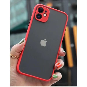 Apple iPhone 12 Kılıf 3D Kamera Korumalı Arkası Mat Kenarları Renkli Smoke Case