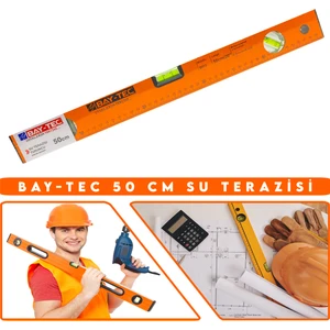 Düz Turuncu Su Terazisi 50cm MK0664