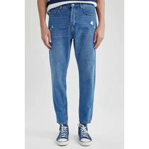 90's Slim Fit Dar Kalıp Yüksek Bel Dar Paça Yırtık Detaylı Jean Pantolon A3632AX23SM