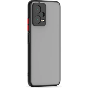 Case 4U Xiaomi Redmi Note 12 Pro 5g Kılıf Kamera Korumalı Mat Renkli Buzlu Hux Silikon Siyah