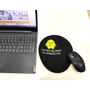 Bela Civciv Desenli Bilek Destekli Oval Mousepad