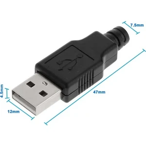 Roba Kutulu USB Type A Erkek Soket USB 2.0 4 Pin Plastik Kapak Dıy Tip Elektronik Cihaz USB