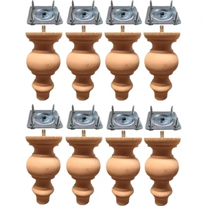 Vera Hediyelik Eşya 8'li Ahşap Koltuk-Baza-Sehpa-Mobilya Ayağı- Uzunluk: 15 cm Çap: 7.5 cm -8'li Set 3301000000409